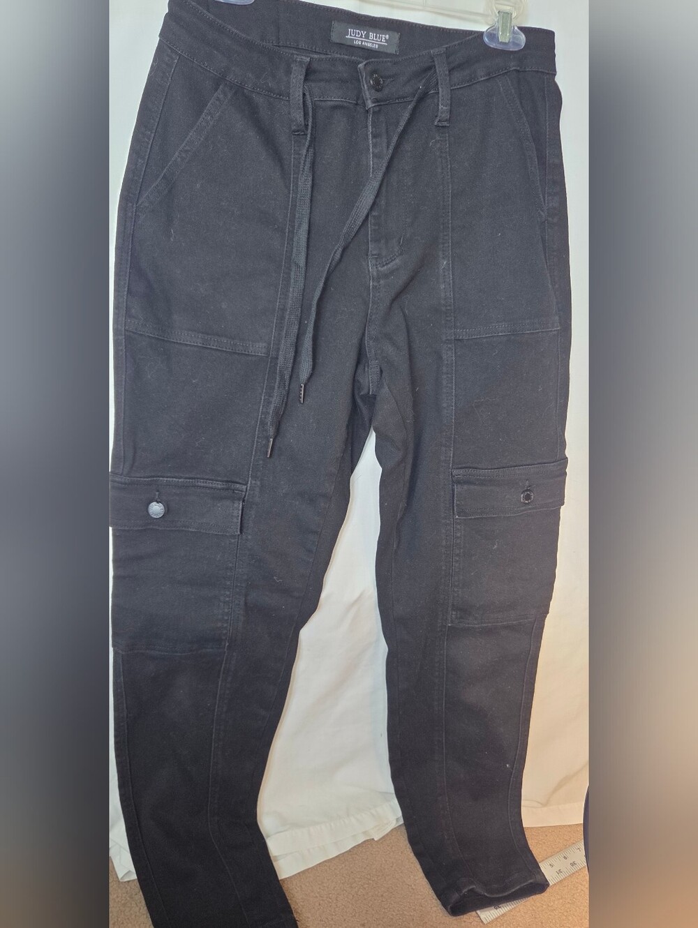 Judy Blue Women's Black Harper High Rise Cargo Cuffed Jogger JB88910 Sz 7/28